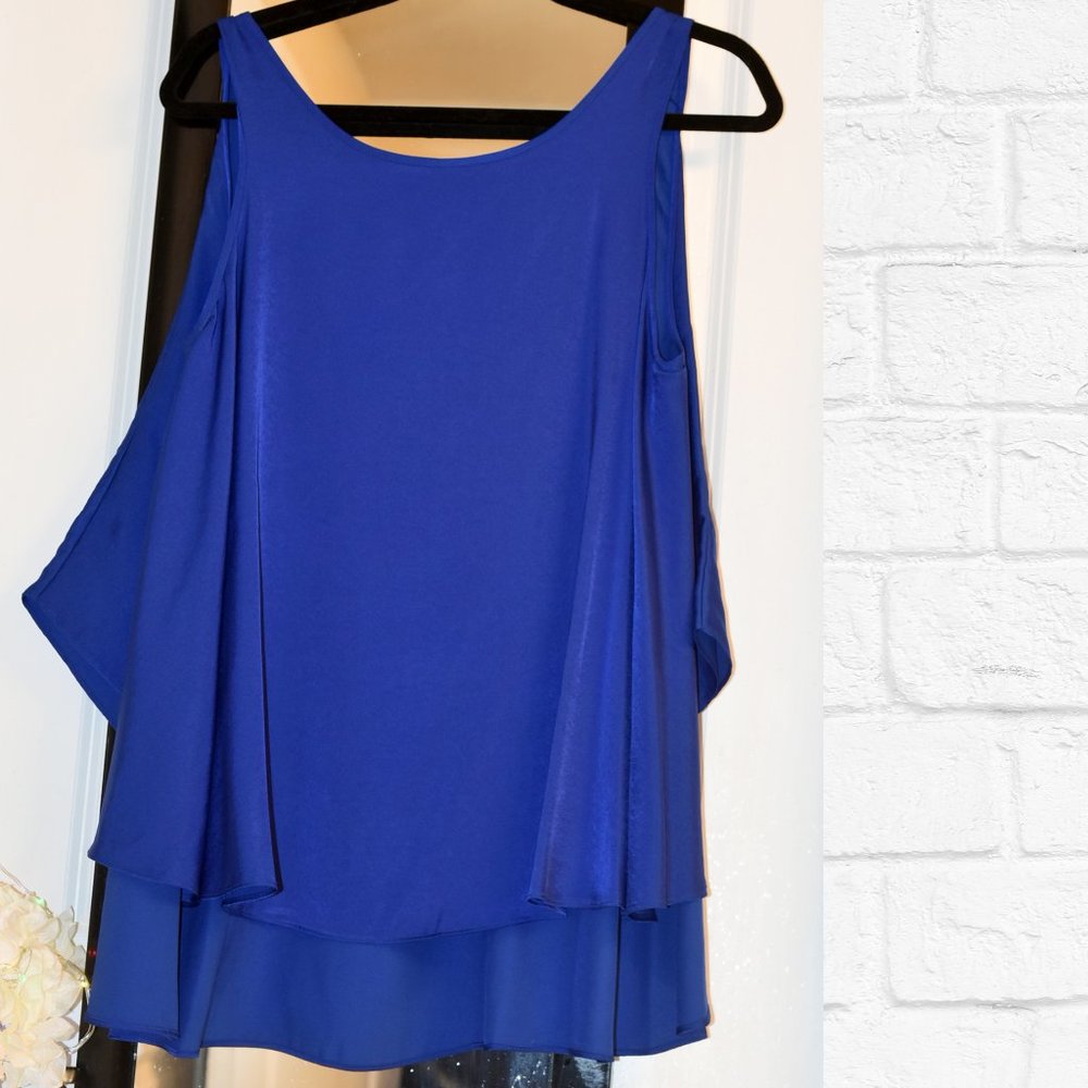 NWT! BCBGMaxazria Satin bright blue tank top